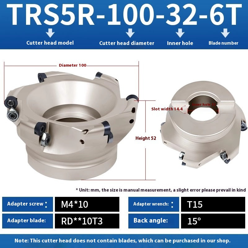 2078-CNC EMR round nose milling cutter head 50R5 plane finishing milling machine cutter head machining center 80/160/63R6 flying cutter head Shandong Denso Pricision Tools Co.,Ltd.